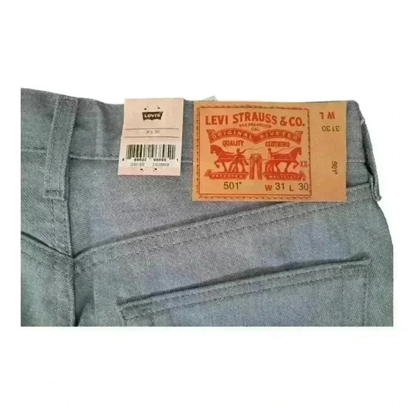 NWT Levi’s 501 Shrink-to-fit Men's Jeans | Silver Rigid - Grey | Multiple Sizes - Picture 8 of 10